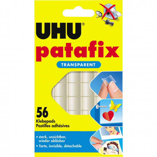 UHU Klebepad patafix 48815 12x12mm transparent 56 St./Pack., - UHU48815