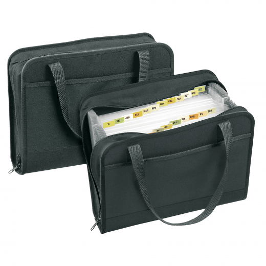 Veloflex Fächertasche Office 4446880 DIN A4 24 Fächer Textil sw, - VEO4446880