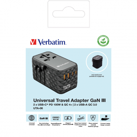 Verbatim Ladegerät 32121 Universal Travel 100W, - VER32121