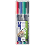 STAEDTLER Folienstift Lumocolor 318 WP4 0,6mm sort. 4 St./Pack.,