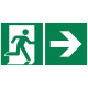 Hinweisschild Rettungsweg rechts 30x15cm Hart-PVC,***