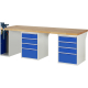 RAU Werkbank 2500x900x890mm 8xSchublade-TA 1xSSKL l.gr/e.bl,***