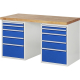 RAU Werkbank 1500x700x890mm 10xSchublade-TA l.gr/e.bl,***