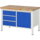 RAU Werkbank 1250x700x840-1040mm 3xSchublade-TA 1xTür l.gr/e.bl,***