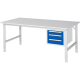 RAU Arbeitstisch 2000x1000x760-1080 3xSchub M-Platte 22mm l.gr/e.bl,***