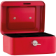 Geldkassette 15,2x8x11,5cm 5Fächer rot,***