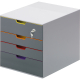 DURABLE Schubladenbox VARICOLOR Safe 760627 Schloss 4Fächer gr/fb,***