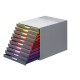 DURABLE Schubladenbox VARICOLOR 10 761027 10Schubfächer grau/bunt,***