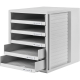 HAN Schubladenbox 1401-11 DIN A4 5Schubfächer PS lichtgrau/lichtgrau,***