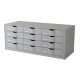 Paperflow Sortierstation 9H444L2.02 85,7x32,9x34,2cm 12Fächer grau,***