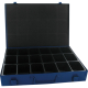 Sortimentskasten Blech 18Fächer 340x240x50mm Schaumstoffpolster bl,***