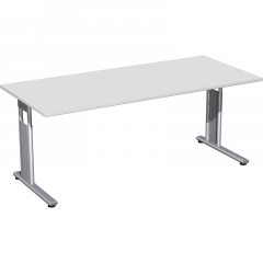 Geramöbel Schreibtisch C-Fuß Flex S-617146-LS 180x80x82cm l.grau/si,