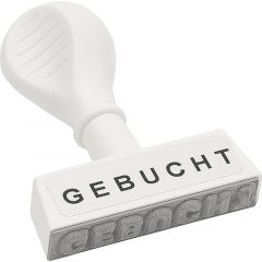 WEDO Textstempel GEBUCHT 19312 45mm Kunststoff weiß,