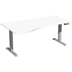 Geramöbel Tisch Elevate Basic li 1800x1000x730-1230mm si/ws,