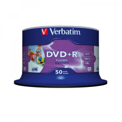 VERBATIM DVD+R 43512 16x 4,7GB Wide Printable Surface 50 St./Pack.,