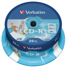 Verbatim CD-R 43439 52x 700MB 80Min. Spindel 25 St./Pack.,