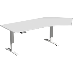 Geramöbel Tisch Elevate Plus 135 re 2166x1130x630-1280mm ws/lgr,