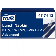 Tork Serviette 477412 33x33cm 3lg. 1/4 Falz dunkelblau 150 St./Pack.,