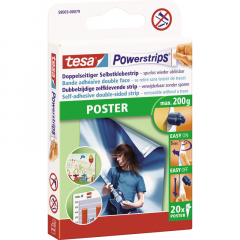 tesa Klebestücke Powerstrips Poster 58003-0079 14,5x33mm ws 20 St./Pack,