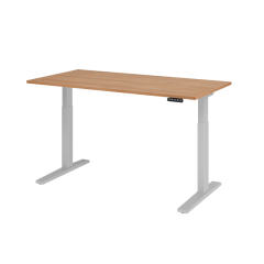 Hammerbacher Schreibt. VXMKA16/N/S el.160x80cm silber/nussbaum,