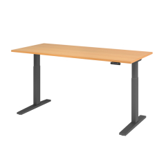 Hammerbacher Schreibt. VXMKA19/6/G el.180x80cm graphit/buche,