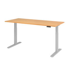 Hammerbacher Schreibt. VXMKA19/6/S el.180x80cm silber/buche,