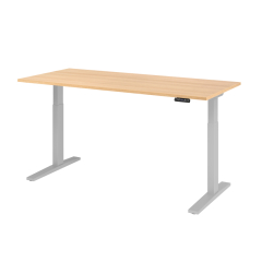 Hammerbacher Schreibt. VXMKA19/E/S el.180x80cm silber/eiche,