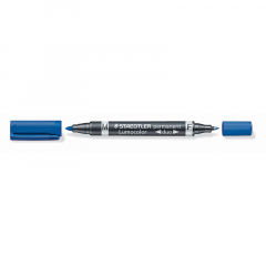 STAEDTLER Permanentmarker Lumocolor duo 348-3 0,6mm/1,5mm blau,