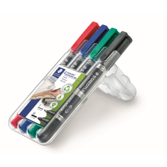 STAEDTLER Permanentmarker Lumocolor duo 348 WP4 0,6mm/1,5mm 4 St./Pack.,