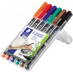 STAEDTLER Folienstift Lumocolor 317 WP6 1mm sortiert 6 St./Pack.,