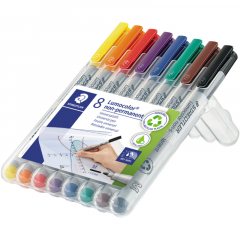 STAEDTLER Folienstift Lumocolor 315 WP8 1mm sortiert 8 St./Pack.,