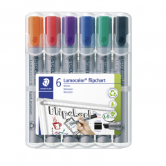 STAEDTLER Flipchartmarker Lumocolor 356 B WP6 2-5mm sort. 6 St./Pack.,