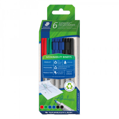 STAEDTLER Fineliner Lumocolor 316 C6-1 non perm. 0,6mm sort. 6St.,