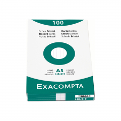 Exacompta Karteikarte 3308B DIN A8 blanko Karton weiß 100 St./Pack.,