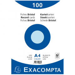 Exacompta Karteikarte 10316E DIN A4 blanko blau 100 St./Pack.,