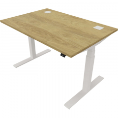 NowyStyl Büroschreibtisch eModel 120x80cm ws/natural hickory,