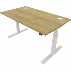 NowyStyl Büroschreibtisch eModel 140x80cm ws/natural hickory,