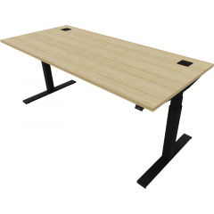 NowyStyl Büroschreibtisch eModel 180x80cm sw/natural country beech,