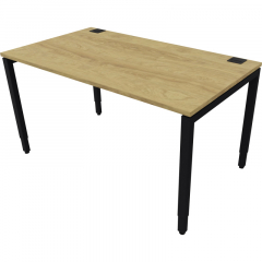 NowyStyl Büroschreibtisch manuell 140x80cm sw/natural hickory,