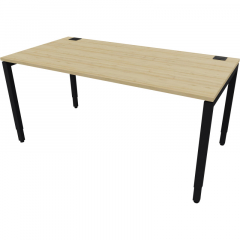 NowyStyl Büroschreibtisch manuell 160x80cm sw/natural country beech,