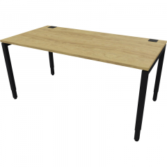 NowyStyl Büroschreibtisch manuell 160x80cm sw/natural hickory,