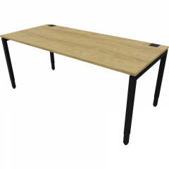 NowyStyl Büroschreibtisch manuell 180x80cm sw/natural hickory,