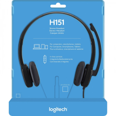 Logitech Headset H151 981-000589 Stereo 3,5mm Klinke on ear schwarz,