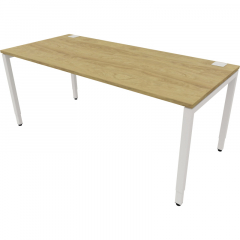 NowyStyl Büroschreibtisch manuell 180x80cm ws/natural hickory,