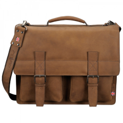 Pride & Soul Aktentasche EARL 47132 42x34x17cm Echtleder braun,