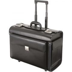 Alassio Pilotenkoffer 92705 mit Trolley Leder schwarz,