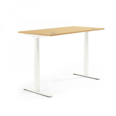 Schreibtisch 1200x605-1255x800mm Platte Buche Gestell ws,