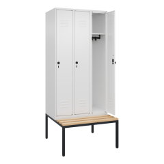 C+P Spind Classic PLUS 3Abteile 2120x900x815mm ws/ws,