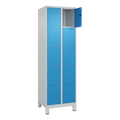 C+P Schließfachschrank Classic PLUS 2x5Fächer 1950x600x500mm l.gr/l.bl,