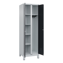 C+P Garderobenschrank Classic PLUS 2Abteile 1950x600x500mm l.gr/s.gr,